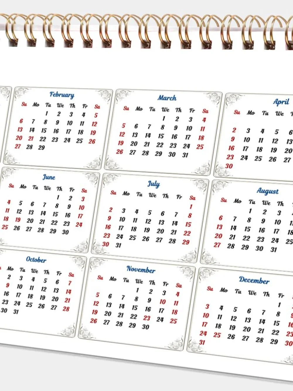 2027-12 Months Desk Calendar Desktop Planner with To-Do List (Bouquets)